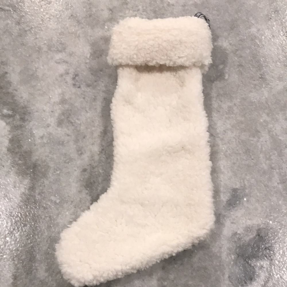 PINK Victoria Secret Christmas Stocking Sherpa Holographic Iridescent White - Picture 4 of 4